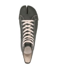 Maison Margiela Contrasting Stitch Detail High Top Sneakers