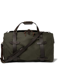 Filson Leather Trimmed Twill Duffle Bag