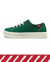Dark Green Canvas Low Top Sneakers