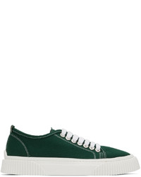 AMI Alexandre Mattiussi Green Canvas Sneakers