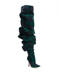 Y/Project Y Project Thigh Length Tartan Boots