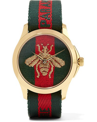 Gucci Canvas And Gold Tone Watch