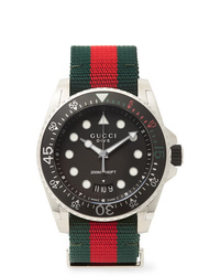Gucci Dive 45mm Stainless Steel And Webbing Watch