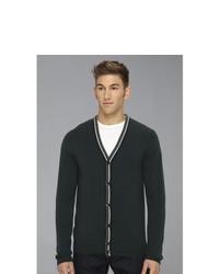 Fred Perry Bold Tipped Cardigan Sweater Hunt Green