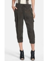 Haute Hippie Crop Cargo Pants Dark Graphite Size Medium Medium
