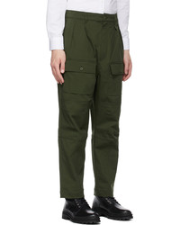 MAISON KITSUNÉ Khaki Patched Pockets 2 Pleats Cargo Pants