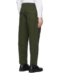 MAISON KITSUNÉ Khaki Patched Pockets 2 Pleats Cargo Pants