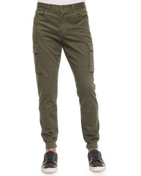 Vince Twill Knit Cargo Jogger Pants Green