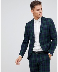 Selected Homme Blackwatch Green Check Suit Jacket In Skinny Fit