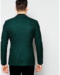 Asos Brand Super Skinny Blazer In Green Prince Of Wales Check