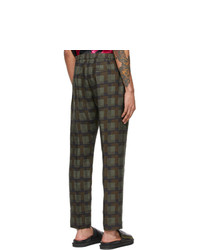 Dries Van Noten Khaki Len Lye Edition Linen Trousers