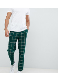 ASOS DESIGN Tall Tapered Smart Trousers In Green Check