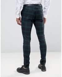 Asos Super Skinny Suit Pants In Large Blackwatch Check