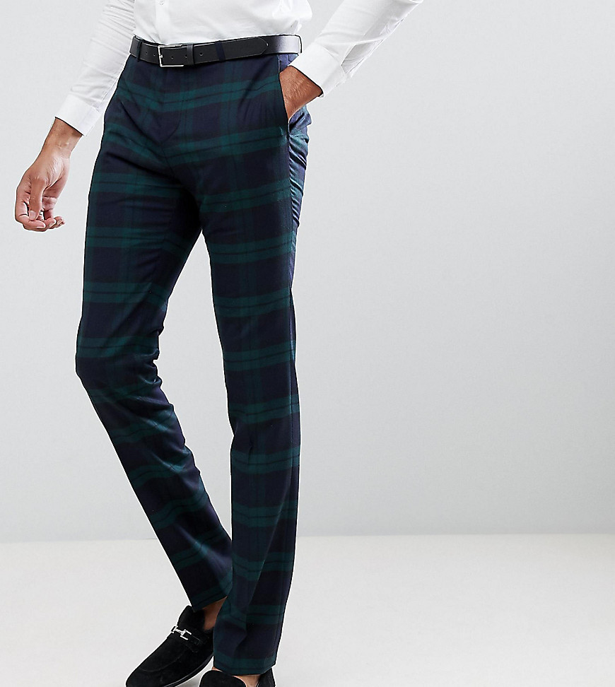 Twisted Tailor Super Skinny Suit Trousers In Green Check, $52 
