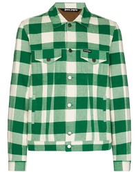 Dark Green Check Flannel Shirt Jacket