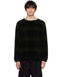 Dark Green Check Fleece Sweatshirt