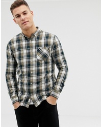 Burton Menswear Shirt In Khaki Check