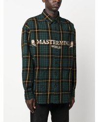 Mastermind Japan Skull Print Check Pattern Shirt