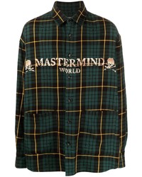 Mastermind Japan Skull Print Check Pattern Shirt