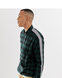 Collusion Tall Check Overshirt With Reflective Tape
