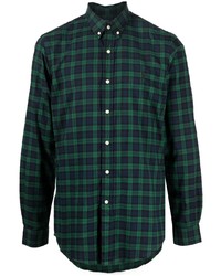 Dark Green Check Polo Neck Sweater