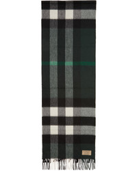 Burberry Green Cashmere Check Scarf