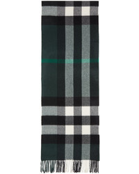 Burberry Green Large Classic Cashmere Check Scarf