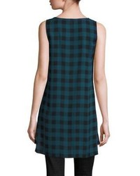 Eileen Fisher Gingham Checked Silk Top