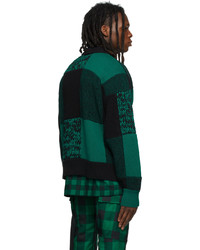Sacai Green Black Buffalo Check Sweatshirt