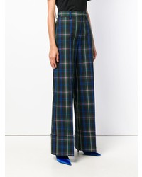 MSGM High Waisted Checked Trousers