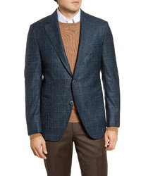 Peter Millar Classic Fit Windowpane Wool Sport Coat