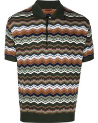 Missoni Chevron Knit Short Sleeved Polo Shirt