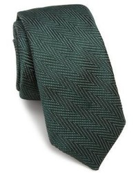 Dark Green Chevron Silk Tie