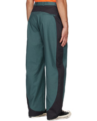 Labrum Blue Curved Panel Trousers