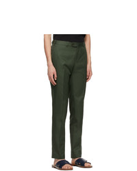 Isaia Green Cotton Sanita Trousers