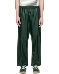 MM6 MAISON MARGIELA Green Faux Leather Trousers