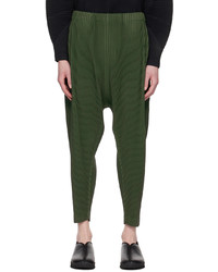 Homme Plissé Issey Miyake Green Pleats Bottoms 1 Trousers