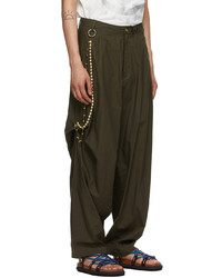 Hyein Seo Green Wide Chained Trousers