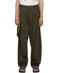 Hyein Seo Green Wide Chained Trousers