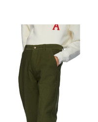 AMI Alexandre Mattiussi Green Wide Fit Trousers