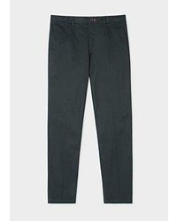 Paul Smith Mid Fit Dark Green Stretch Cotton Chinos
