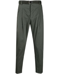 Low Brand Pleat Detail Stretch Cotton Chino Trousers
