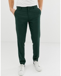 ASOS DESIGN Skinny Smart Trousers In Dark Green