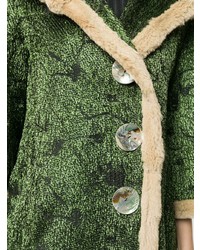 John Galliano Vintage Abstract Pattern Midi Coat