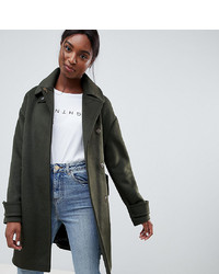 Asos Tall Asos Design Tall Coat In Twill With Neck