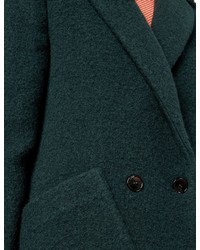 Carven Bottle Green Long Wool Pocket Coat