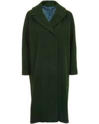 Topshop Boutique Made In Britain 100% Wool Dry Clean Only Warm Wool Blanket Coat In A Slightly Oversized Fit And Soft Bobble Finish Features Popper Fastening Beneath The Collar And Two Side Pockets