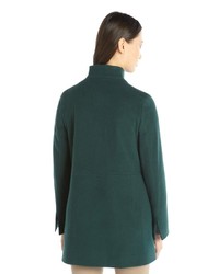 Cinzia Rocca Hunger Green Wool And Cashmere Knit Stand Collar Button Front Coat