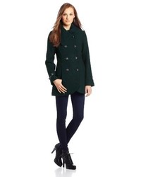 Jessica Simpson Tweed Double Breasted Fold Collar Coat