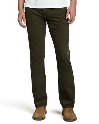 AG Adriano Goldschmied Protege Sulfur Olive Corduroy Pants, $79